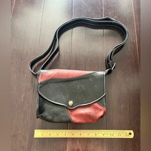 Chic Sparrow Austen Black Red Genuine Leather Crossbody Bag New Shoulder Limited